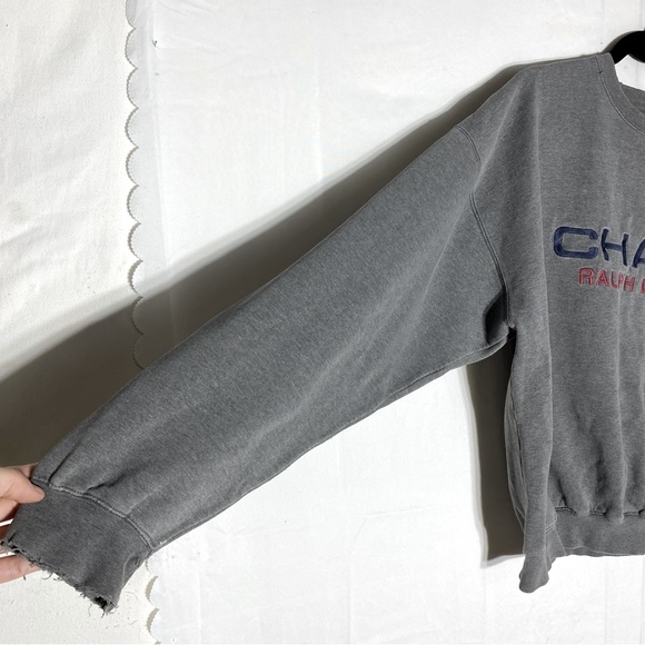 Ralph Lauren Chaps Grey W Embroidered Logo Crew Neck Sweatshirt L - Picture 12 of 16